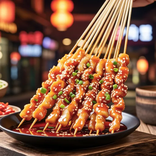 Sweet and Spicy Korean Rice Cake Skewers
