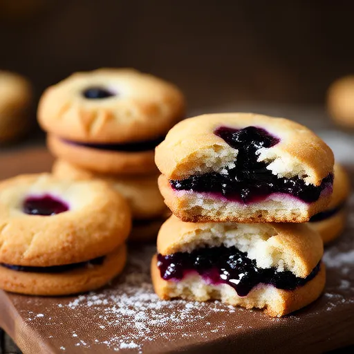 Biscoitos de Geleia de Mirtilo