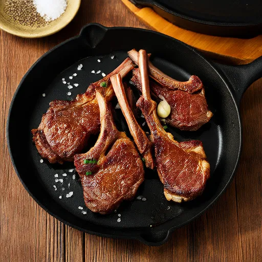 Chuletas de cordero salteadas con ajo