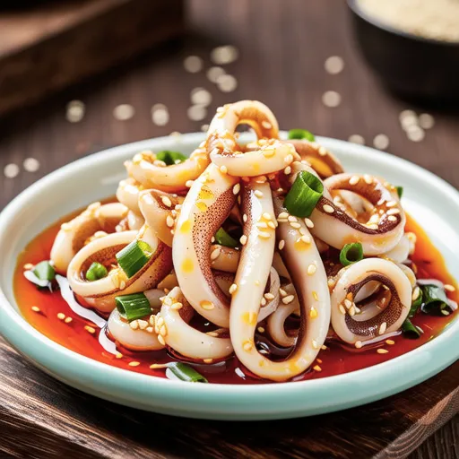 Squid and Green Onion with Chili Oil