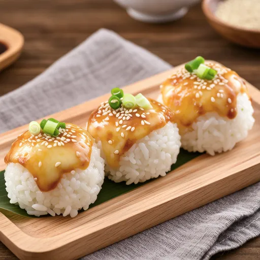 Mentaiko Cheese Grilled Rice Balls
