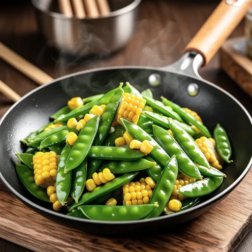 Stir-fried Pea Shoots and Corn with Butter