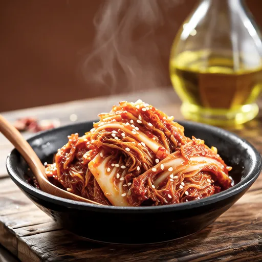 Kimchi Stir-fried with Perilla Oil