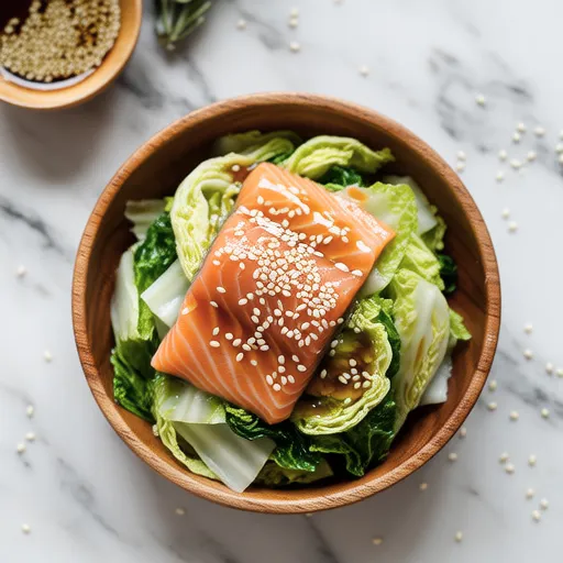 Salmon and Cabbage with Sesame Oil