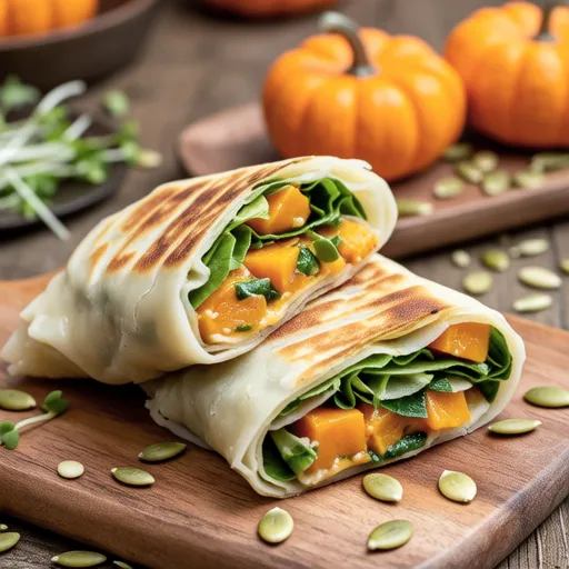 Crispy Pumpkin Salad Wraps