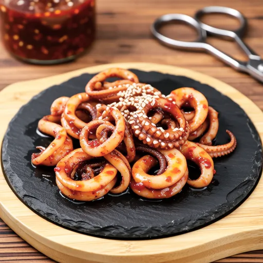 Stir-fried Seasoned Dried Squid (Jinmi-chae Bokkeum)