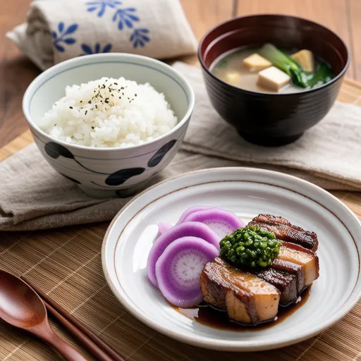 Komatsuna and Pork Ankake Rice Set
