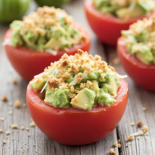 Tomato Cups with Avocado Gratin