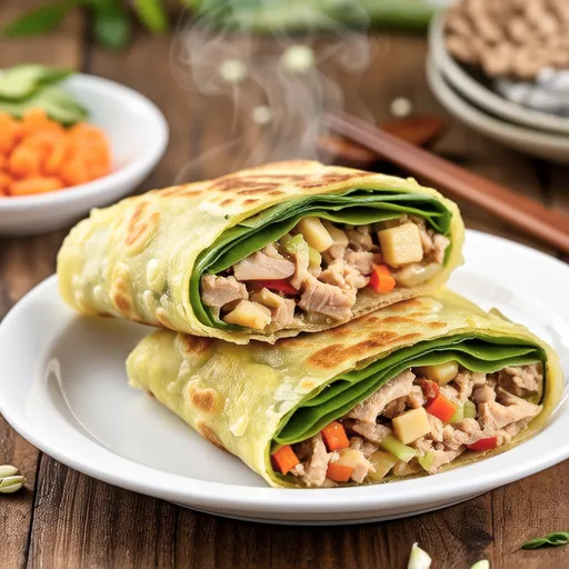 Tuna Perilla Leaf Pancakes