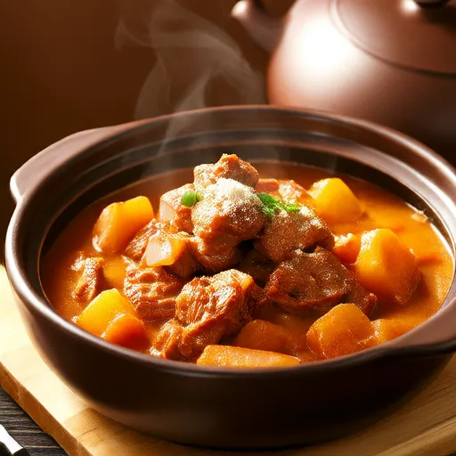 Sweet and Spicy Simmered Pork Belly and Konjac