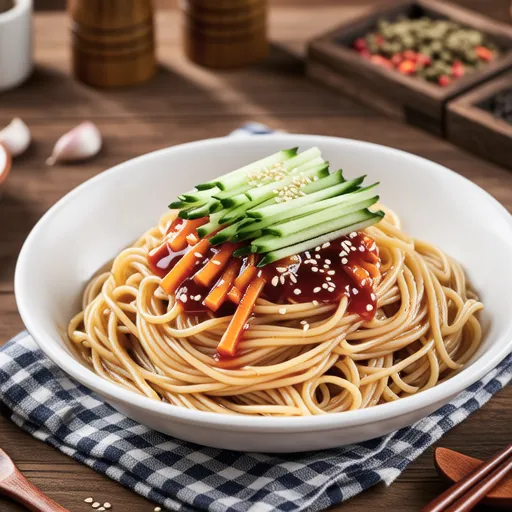 Cold Pasta with Kimchi and Sesame Soy Sauce