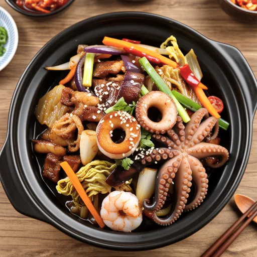 Nakji, Samgyeopsal, and Shrimp Stir-fry