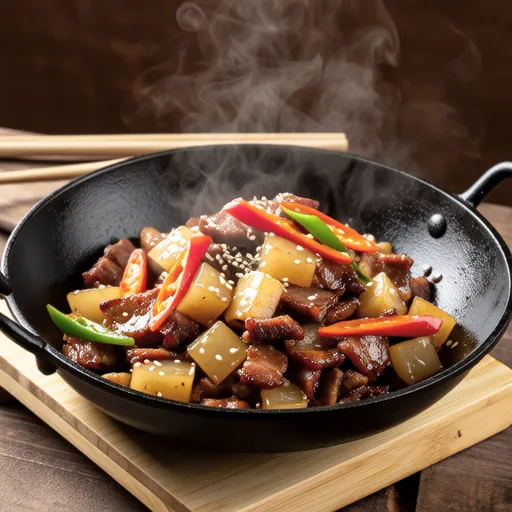 Pork and Konjac Stir-fry with Bell Peppers