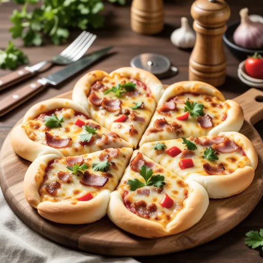 Flower-shaped Bread Pizza