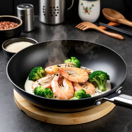 Shrimp and Broccoli Stir-fry with Miso Mayo