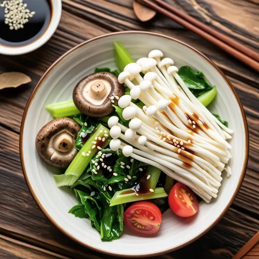 Enoki and Chrysanthemum Ponzu Salad