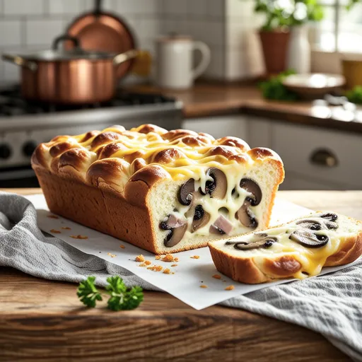 Mushroom and Bacon Cheese Bread