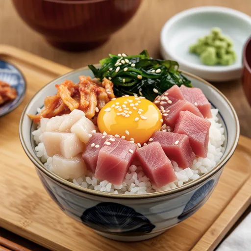 Maguro and Shirasu Yukke Don
