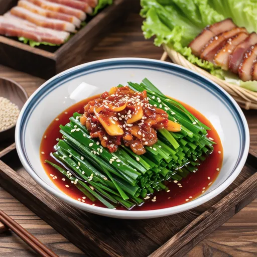 Korean Chive Salad with Pork Belly