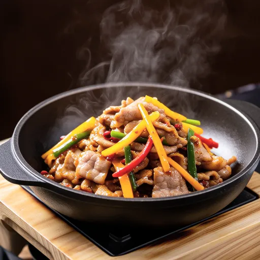 Stir-fried Pork and Bell Peppers with Kimchi