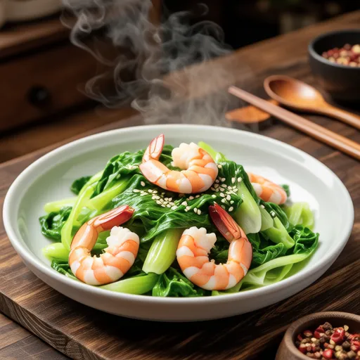Lettuce and Shrimp Simmered Dish