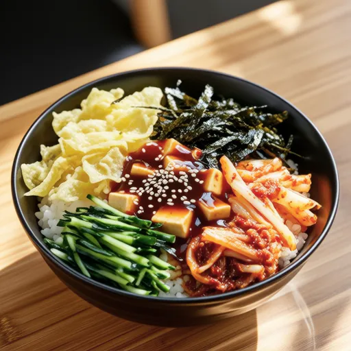 Spring-inspired Egg Soy Sauce Tofu Bibimbap