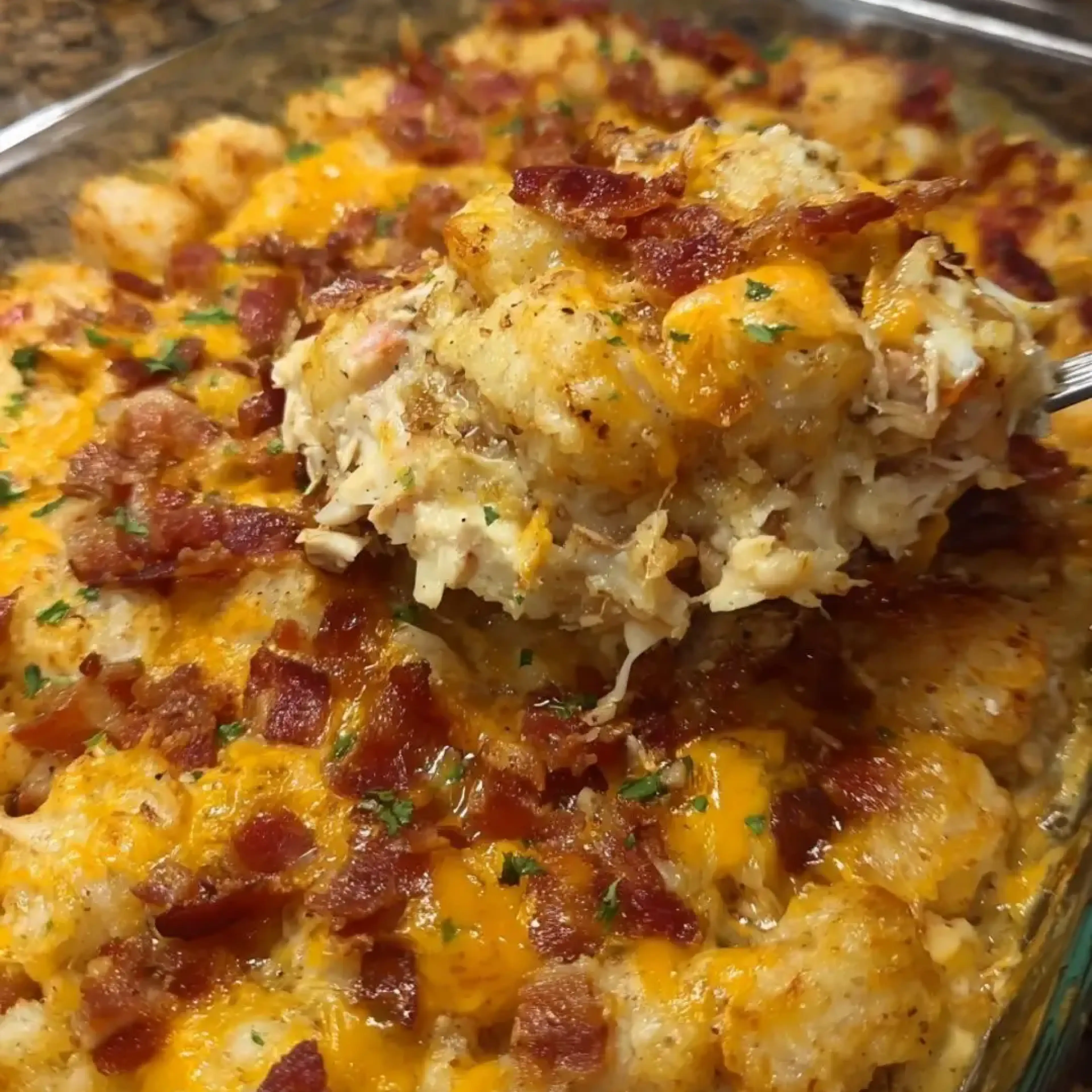 Chicken Ranch Tater Tot Casserole