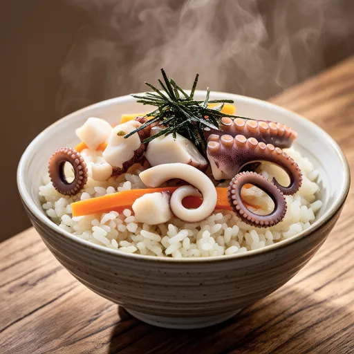 Octopus and King Oyster Mushroom Mixed Rice