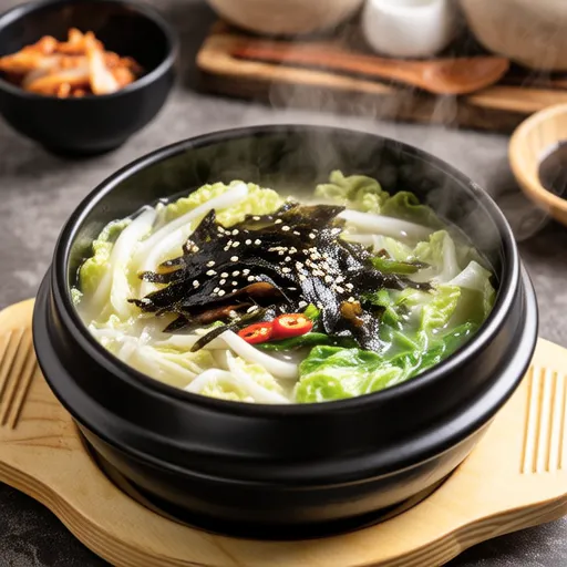 Dried Seaweed and Napa Cabbage Hot Pot