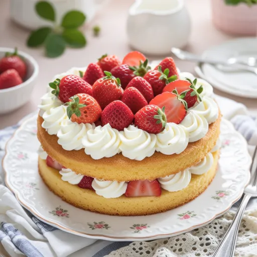Strawberry Whipped Cream Cake