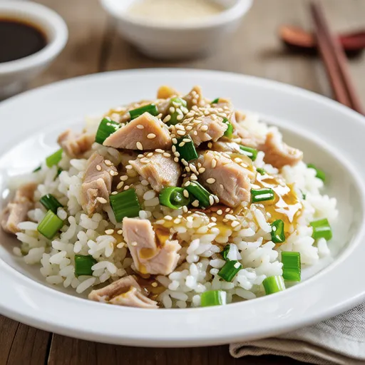 Garlic Scape Tuna Fried Rice