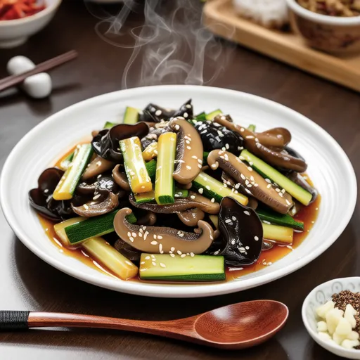 Simple Stir-fried Shiitake Mushroom and Zucchini