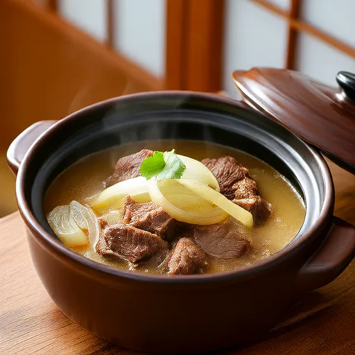 Sopa de carne y cebolla