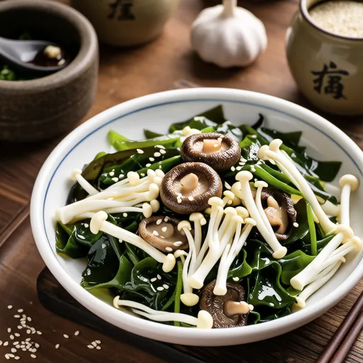 Spicy Nanohana and Roasted Seaweed Salad