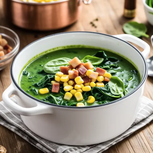 Spinach and Corn Butter Soup