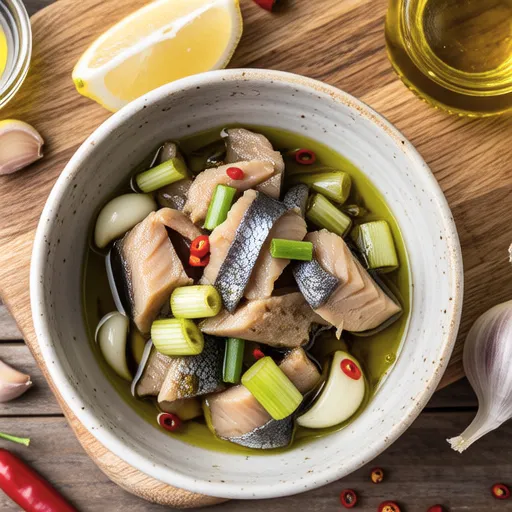 Negi and Canned Mackerel Ajillo
