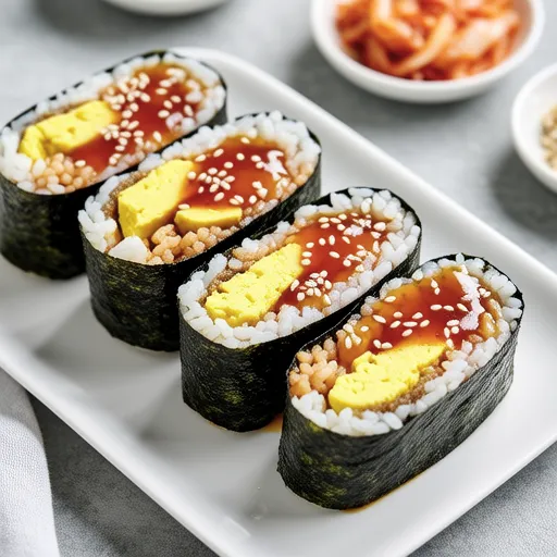 Simple Korean Gimbap with Soy Sauce Butter Rice