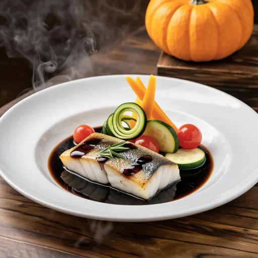 Horse Mackerel and Colorful Vegetables in Black Vinegar Sauce