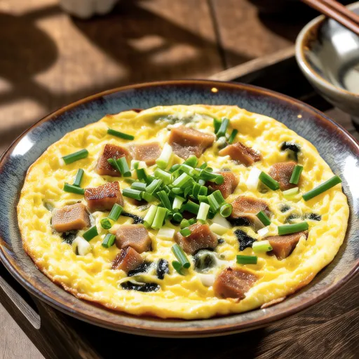 Char Siu and Green Onion Omelette