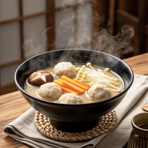 Chicken Meatball Ginger Miso Soup