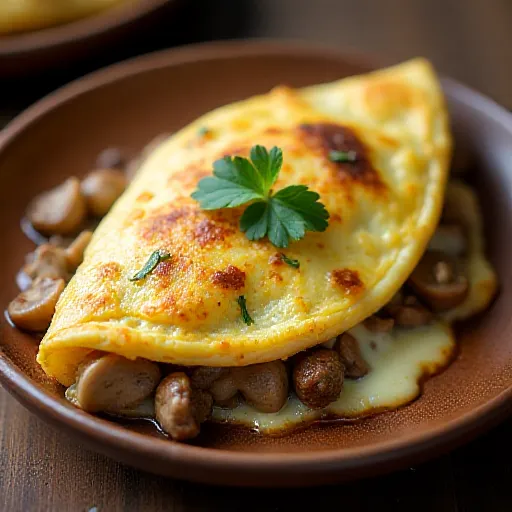Beef and Mushroom Cheese Omelette