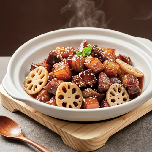 Pork and Lotus Root Stir-fry with Sesame Miso Sauce