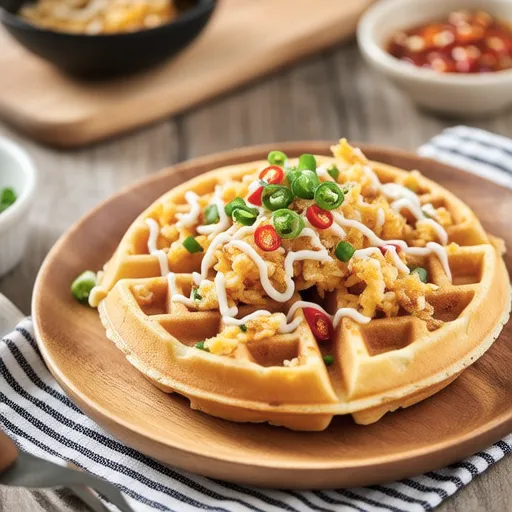 Egg Tuna Rice Waffle