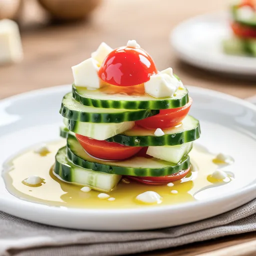 Cucumber with Tomato and Mentaiko Cream