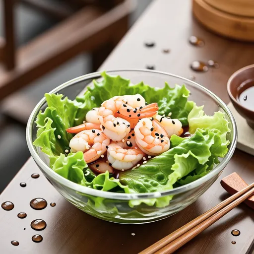 Japanese Lettuce and Sakura Shrimp Salad