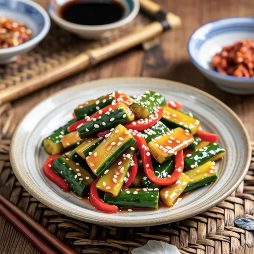 Crispy Cucumber Pepper Doenjang Salad