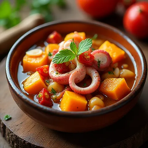Pumpkin, Bacon, and Octopus Ajillo