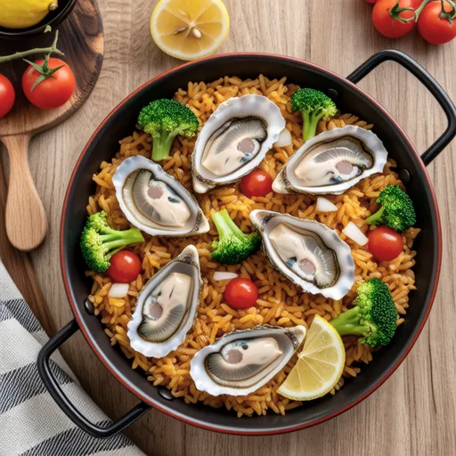 Japanese Style Paella with Oysters and Winter Vegetables