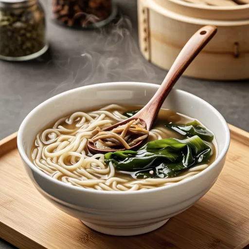 Bamboo Shoot and Wakame Vermicelli Soup
