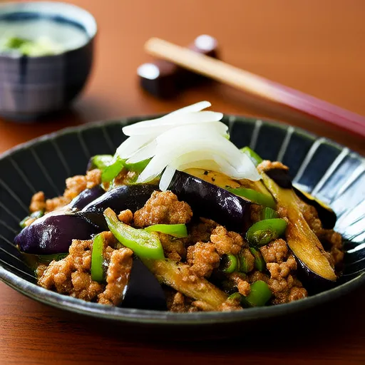 Stir-fried Eggplant and Bell Peppers with Meat Miso